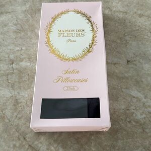 2 Black Satin Pillowcases NWT